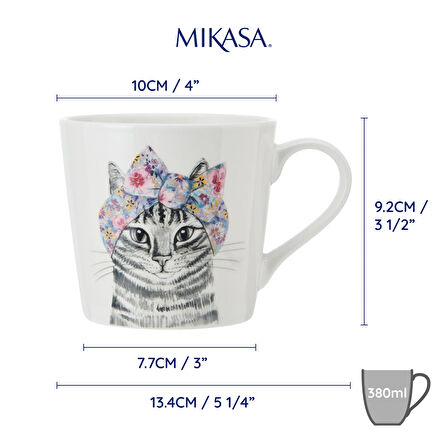 Mikasa MKTIPPMUGCAT Tipperleyhill 380ml Fine China Kupa Kedi