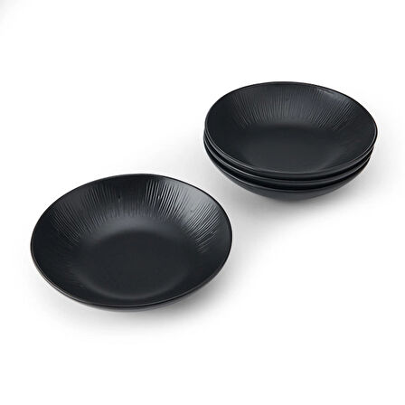 Mikasa Jardin Midnight 20cm Seramik Çukur Tabak 4lü