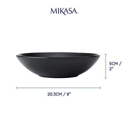 Mikasa Jardin Midnight 20cm Seramik Çukur Tabak 4lü