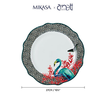 Mikasa MKSADPLATEPK4 Sarah Arnett Porselen 4lü 27cm Yemek Tabağı Seti