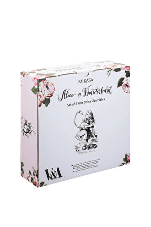 Mikasa x V&A Alice In Wonderland Porselen Fine China 21cm Pasta Tabak Seti 4lü
