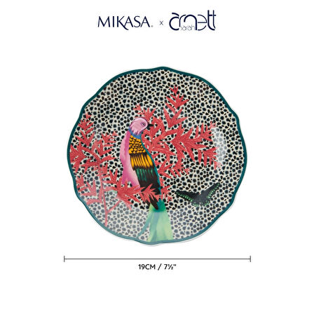 Mikasa MKSASPLATEPK4 Sarah Arnett Porselen 4lü 19cm Pasta Tabağı Seti