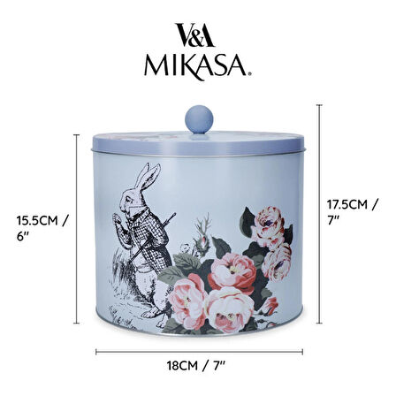 Mikasa x V&A Alice in Wonderland Teneke Bisküvi Kutusu 18x15cm