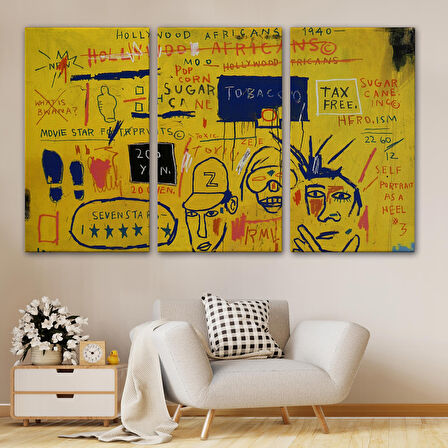 Jean Michel Basquiat, Hollywood Africans 1983 Kanvas Tablo-5058