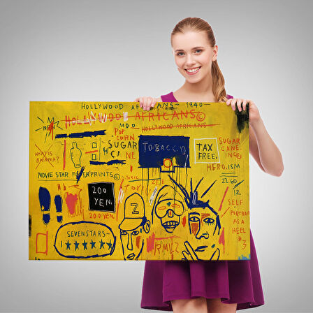 Jean Michel Basquiat, Hollywood Africans 1983 Kanvas Tablo-5058