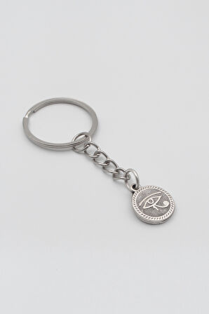 Horus'un Gözü Anahtarlık - Antik Gümüş Kaplama - Kadın Erkek