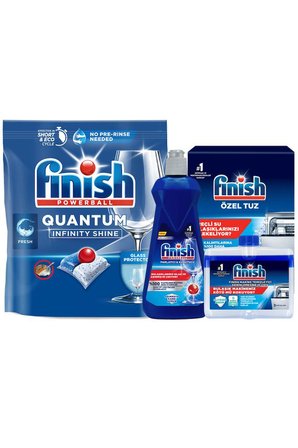 Finish Quantum Infinity Shine 83 Kapsül Bulaşık Makinesi Deterjanı Tableti + Temizlik Ve Bakım Seti