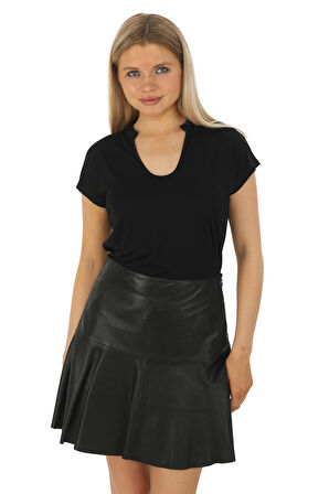 Soft Viskon Bluz-Siyah