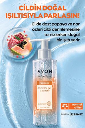 Avon True Radiance Micellar Nar ve Papaya Özlü Jel Temizleyici 195 Ml.