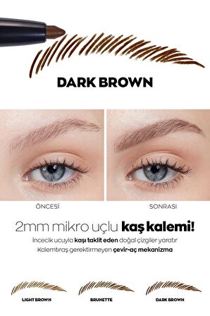 Avon Micro Fine 2mm Uçlu Çevir Aç Kaş Kalemi Dark Brown