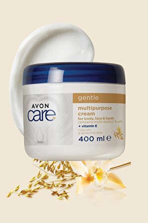 Avon Care Gentle Multi-Biotics & Vanilya Içeren E Vitaminli Kuru Ciltler İçin Çok Amaçlı Krem 400 Ml.