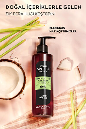 Avon Senses Essence Lemongrass & Coconut Limon Otu Ve Hindistan Cevizi Kokulu Sıvı El Sabunu 250 Ml.