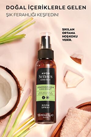 Avon Senses Essence Lemongrass & Coconut Limon Otu ve Hindistan Cevizi Kokulu Oda Spreyi 100 Ml.