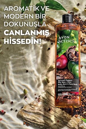 Avon Senses Spiced Pepper Karabiber ve Kakule Kokulu Erkekler için Duş Jeli 500 Ml.