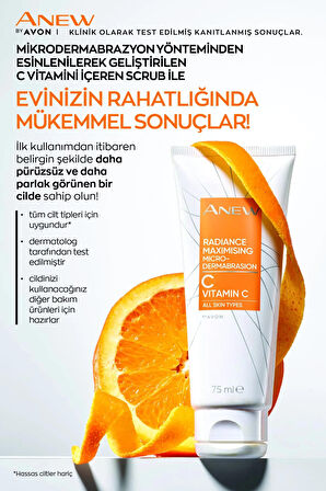 Avon Anew Yüz İçin Aydınlık Görünüm Veren C Vitamini İçeren Arındırıcı Scrub 75 Ml.