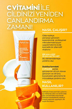 Avon Anew Yüz İçin Aydınlık Görünüm Veren C Vitamini İçeren Arındırıcı Scrub 75 Ml.