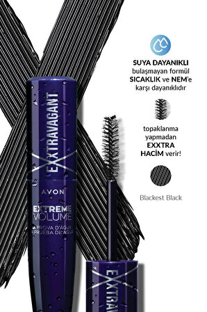 Exxtravert Extreme Suya Dayanıklı Volume Maskara Blackest Black