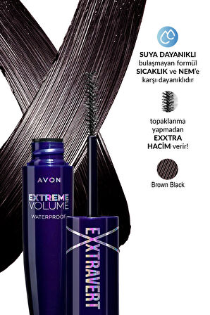 Exxtravert Extreme Suya Dayanıklı Volume Maskara Brown Black