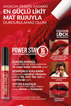 Avon Power Stay Kalıcı Likit Mat Ruj All Fired Up