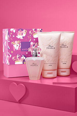 Avon Rare Pearls Kadın Parfüm Losyon ve Duş Jeli Hediye Seti