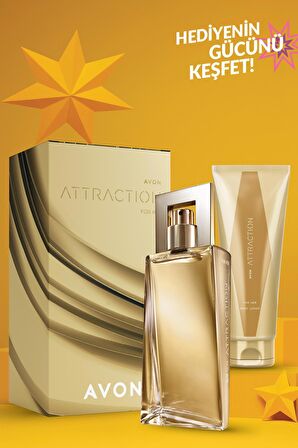 Avon Attraction Kadın Parfüm Edp 50 Ml. ve Vücut Losyonu 125 Ml. Hediye Paketi