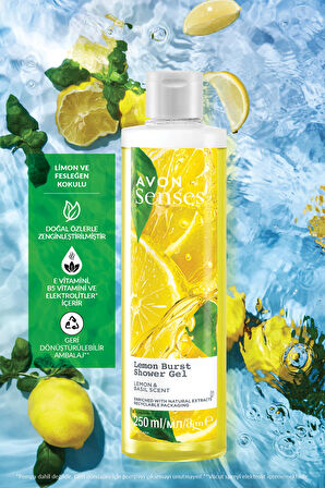 Avon Senses Lemon Burst Limon ve Reyhan Kokulu Duş Jeli 250 Ml.