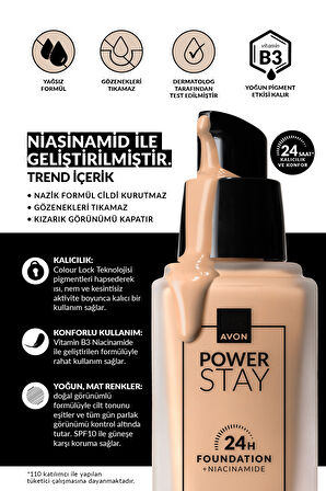 Power Stay Mat Fondöten 30 Ml. 435N Warm Deep Tan