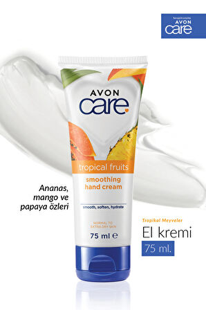 Avon Care Tropical Fruits Ananas, Mango ve Papaya Özlü El Kremi 75 Ml.