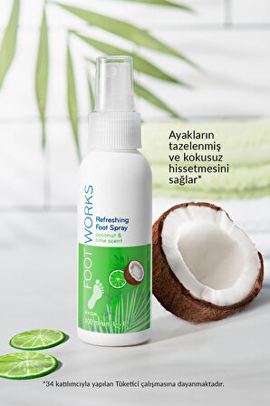 Footworks Hindistan Cevizi ve Misket Limonu Özlü Ayak Spreyi 100 Ml.