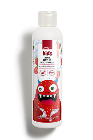 Kids 2 si 1 Arada Çocuklar İçin Çilek Kokulu Banyo ve Vücut Yıkama 200 Ml.