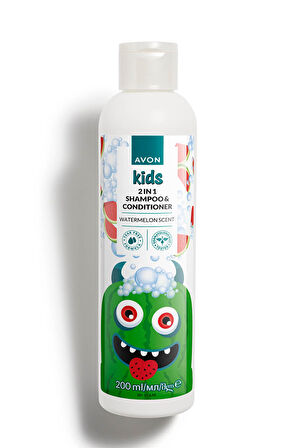 Kids 2 si 1 Arada Karpuz Kokulu Çocuk Saç Kremi ve Şampuanı 200 Ml.