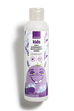 Kids 2 si 1 Arada Çocuklar İçin Lavanta Kokulu Banyo ve Vücut Yıkama 200 Ml.