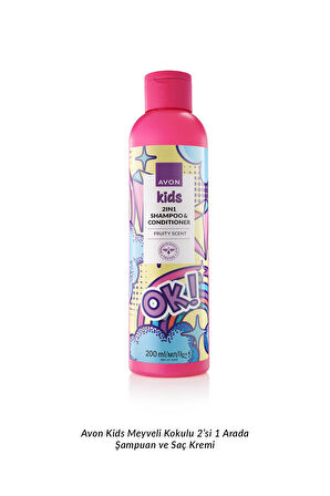 Kids OK 2 si 1 Arada Meyve Kokulu Şampuan ve Saç Kremi 200 Ml.