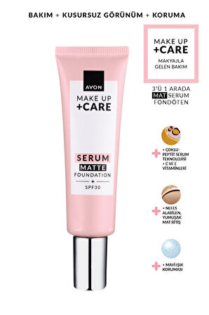 Make Up + Care 3ü 1 Arada Mat Serum Fondöten 30 Ml. 310N Medium Beige