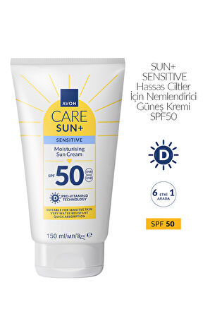 SUN+ PROTECT Hassas Ciltler İçin Nemlendirici Güneş Kremi SPF 50 150 Ml.