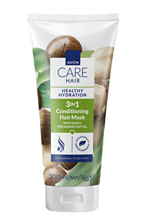 Care Aloe ve Makademya Yağı İçeren 3’ü 1 Arada Saç Maskesi 200ml