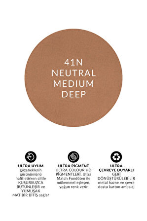 Ultra Colour Kompakt Pudra 41N Neutral Medium Deep