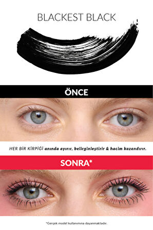 Fan-Omenal Hacim Veren & Tek Tek Ayıran Maskara Blackest Black