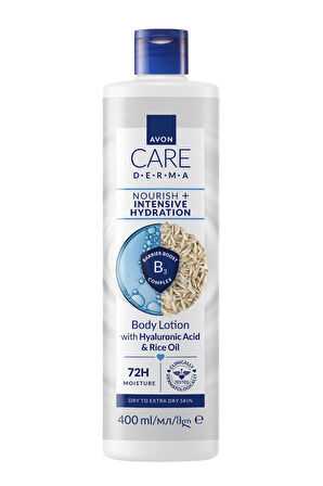 Care Derma Besleyici + Yoğun Nemlendirici Hyalüronik Asit ve Pirinç Yağı İçeren Vücut Losyonu 400ml