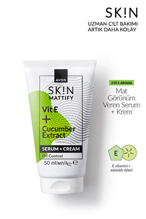 SK!N Mat Görünüm Veren Serum + Krem 50 Ml.