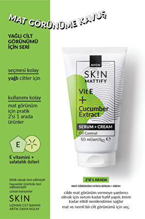 SK!N Mat Görünüm Veren Serum + Krem 50 Ml.