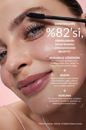 Make Up +Care Serum Volume Maskara - Blackest Black
