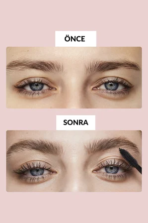 Make Up +Care Serum Volume Maskara - Brown Black