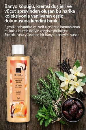 Senses Vanilla Bliss Vanilya ve Hurma Kokulu Duş Jeli 250 Ml.
