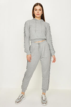 Kadın Fırfır Detay Jogger Pantolon