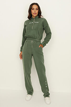 Kadın Fermuar Detaylı Eşofman Altı