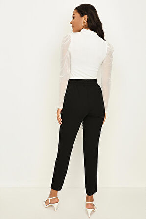 Kadın Beli Lastikli Rahat Kesim Pantolon