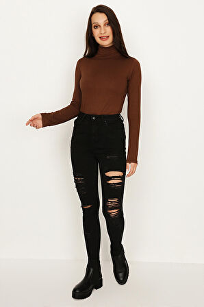 Kadın Yırtık Detaylı Skinny Jeans
