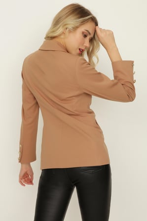 Kadın Gold Düğmeli Blazer Ceket