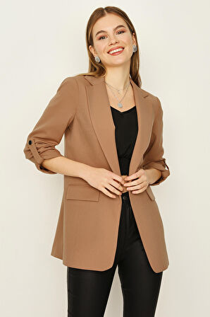 Kadın Kolları Katlamalı Blazer Ceket